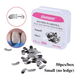 50Pcs Dental Metal Matrices Bands Sectional Contoured Matrix Refill S/M/L Sizes 35μm for Teeth Replacement Dentsit Tools