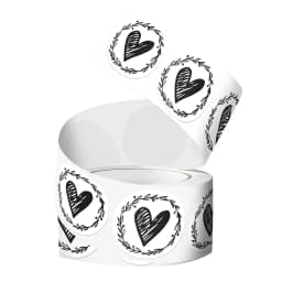 500pcs Heart Stickers 1 Inch Round Envelope Sealing Label for Wedding Party Invitation Card Gift Decor Tags
