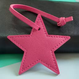 8cm PU Leather Patch Five-Pointed Star Keychain Star Decoration For Embellishing Bag Clothing Lanyard