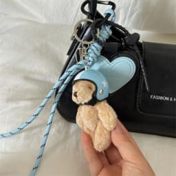 Cute Electric Car Bear Key Pendant 2024 New Trend Dachshund Handing Pendant Plush Pendant Girls School Bag Pendant