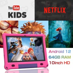 Android Tablet for Kids 10.1 Inch Octa-Core with Case, 64GB 1TB Expandable for Toddler Children, Parental Control, Dual Camera,