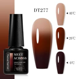 MEET ACROSS 7ml Glitter Sequins Thermal Gel Nail Polish 3 Layers Temperature Color Changing Semi Permanent UV Gel Varnish Nails