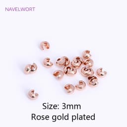 18K Gold Plated Open Crimp Beads Covers Brass Stripe Crimp End Beads Stopper DIY Handmade Crafts Accessories For Jewelry