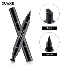 Double Head Quick Drying Liquid Eyeliner Pen Black Triangle Eye Liner Stamp Eyeliner Waterproof Liquid Eye Liner Pencil Cosmetic