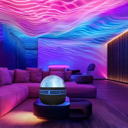 7Colors Water Ripple Projector Dynamic Rotating LED Night Light with Remote USB Powered Family Bedroom Romantic Ocean Decor Lamp