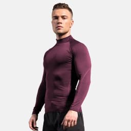 Men's High neck Long Sleeve Compression Shirts Cool Dry Sun Protection Sports Tights Undershirts Running Gym Tops