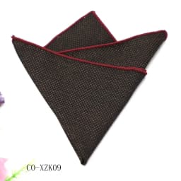 Solid Striped Brown Pocket Square 23CM Cotton Men's Suit Handkerchief Groom Host Hanky Wedding Party Chest Tie Suit Accessories