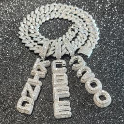 Custom Name Vertical Necklace Pendant Fashion Cube Double Layer Word Jewelry Personalized Iced Out Letter Number Chain For Men
