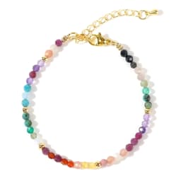 Go2boho 2024 Valentine's Day 18K Gold Plated Multicolored Gemstone Delicate Jewelry Beaded Bracelets for Women New Year's Gift