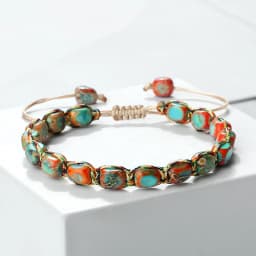 Bohemian Imperial Stone Beaded Bracelet Handmade Braided String Bangles Friendship Jewelry Gift Vintage Design Strand Bracelets