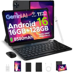DOOGEE U11 Tablet 11" Ultra-clear 90Hz Display 16GB 128GB 8580mAh Battery Unisoc T7200 Dual Speaker Widevine L1 Android 16 Pad