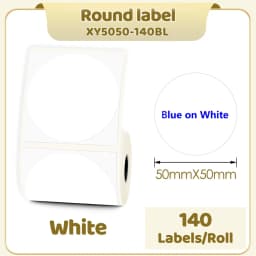 M110 M200 M221 2' Color Circle Thermal Sticker Label Self-Adhesive Round Direct Sticker Label for DIY Logo Design QR Code 1 Roll