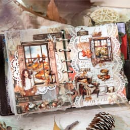 30 Sheets Autumn Fall Leaves Theme PET Stickers for DIY Craft Scrapbooking Collage Guitar Phone Case Decoration