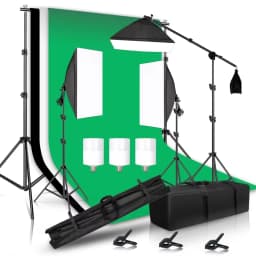 Photography Lighting Kit 2x3M Photo Background Backdrops Soft Umbrella Softbox Light Stand Portable Bag For Photo Studio Shoot