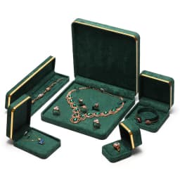 Good Quality Wholesale Velvet Jewellery Packaging Boxes Ring Pendant Necklace Bracelet Jewelry Gift Display Case
