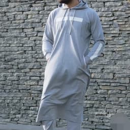 New Men's Casual Long Sleeve Pullover Hooded Drawstring Long Sweater Vintage Fashion Striped Pocket Robe