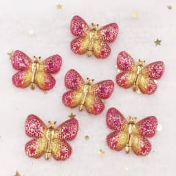Resin Shiny Colorful Crystal Butterflies Flatback Rhinestone 1 Hole Appliques Ornaments 10pcs Home Figurines decor Crafts