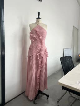 Elegant Neck Strap Ruffles Evening Gown Solid Folds A Line Lace Up Backless Sexy Party Dress 2025 New Party Vacation Y2k Robe