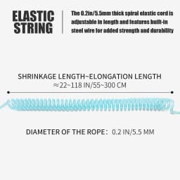 KOETSU SUP Paddle Board Leash 10FT 5.5 mm/0.22 in TPU Material Strong Cord with Ankle MAGIC TAPE Comfortable Secure Fit