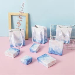 24 Square Jewelry Travel Organizer Gift Box with Black Sponge Eco Friendly Small Favors Ring Storage Box 5x5cm Cardboard Case