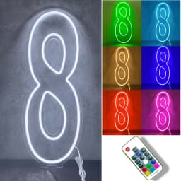 30inch Color-Changing Neon Sign Numbers - Free Standing & Hanging Option for Birthday Wedding Party Decor Lighting