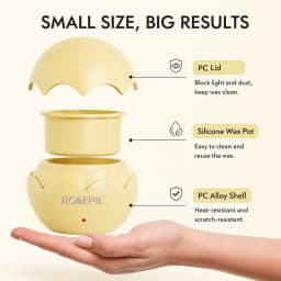 ROSEPIL 39Pcs 3-in-1 Mini USB Wax Warmer Hair Removal Kit, Fast Melting Hard Wax Beans Heater, Convenient Depilatory Set for Face Hands Legs Back, Color Gift Box Ideal Mother's Day Present for Elders