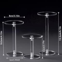 Acrylic Transparent Jewelry Perfume Cosmetics Display Stand Frame Round Diamond Ring Holder Bracket Small Doll Model Organizer