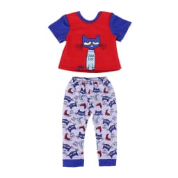 Cute Doll Pattern Pajamas for18inch doll&43 cm Reborn doll Flannel Homewear Set with Cartoon Design, Cozy Sleepwear Loungewear