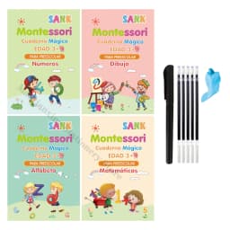 4 Books Magic Writing Copybook In Spanish Calligraphy Notebook Montessori Reusable Educational Calligraphic Letter Practice