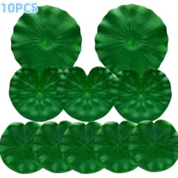 10PCS EVA Artificial Water Lilies - Lotus Leaves - Suitable for Pond, Aquarium - Fish Pond and Terrace Decoration