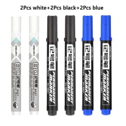 3/6 Pcs/set Deli Permanent Art Markers Pens Waterproof Oil Based Paint Markers for Rock Wood Fabric Plastic Canvas Glass Canvas