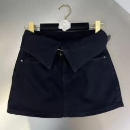 Y2k Hip Flange Wrapped A-line Skirt for women Denim Short Skirt Harajuku Streetwear Leisure Women High Waisted Self skirts