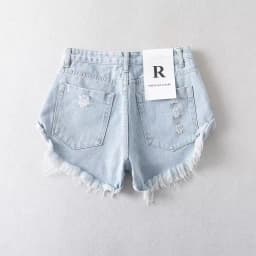 New Ripped Denim Shorts Rough Edge Design High Waist Loose Casual Jeans Hot Pants Booty Shorts
