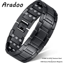 ARADOO Premium Titanium Steel Bracelets for Men with 3X Ultra Strenth Magnetic Wristband Jewelry Gifts
