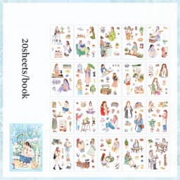 Mr. Paper 20Pcs/bag Character Scenic Sticker Book Cute Stationery Stickers Handbook Material Stickers DIY Creative Decoration