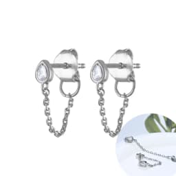 925 Sterling Silver Ear Needle White Zircon Silver Series Earrings ins Tassel Pendant Hoop Earrings For Women Advanced Jewelry