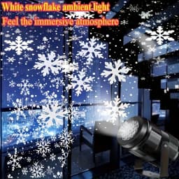 1pc LED Snowflake Projection Light, USB Powered Rotating Snowflake for Christmas,Halloween,Simulating Winter Snow, Passion Party