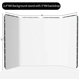 SH White Green Screen 2.4X4M Collapsible Chroma Key Backdrop Fabric Ultra-Quick Setup Birthday PartyBackground Photo Studio