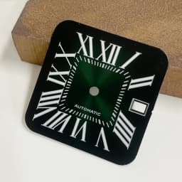 NH35 27mm Santos Square Dial Customizable Logo White/Black/Blue/Green/Brown No Luminous Fit NH35 NH36 NH38 Movement