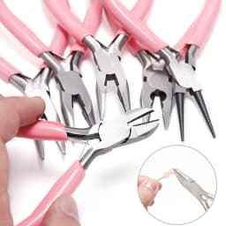 6Styles Mini Pliers Diagonal Round Bent Needle Nose Handcraft Beading Insulated Cutter Pliers For Jewelry Making Tools