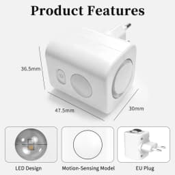 Motion Sensor Plug in Night Light Dimmable LED Wall Lamp with RGB Color Changing for Bedroom Hallway EU Plug