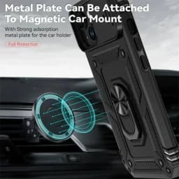 Ring Stand Rotating Slide Camera Lens Military Grade Armor Case for iPhone 17 16 E 14 13 12 11 15 Pro Max Plus Mini Cover