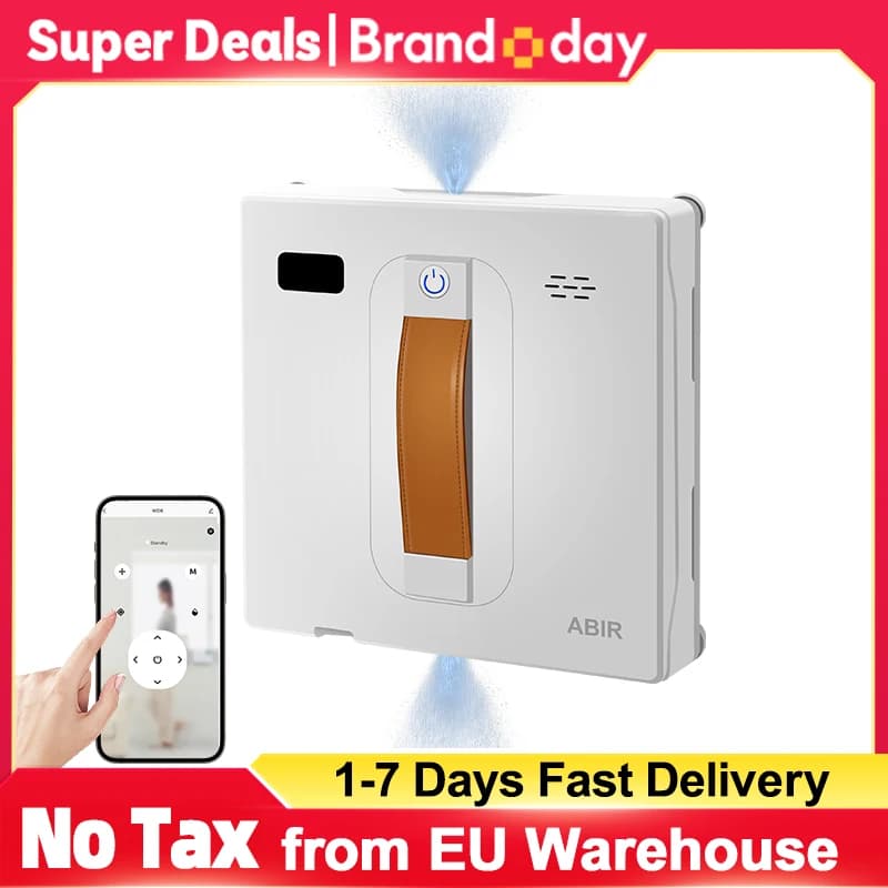 Window Cleaning Robot ABIR WD8, Dual Water Spray,Laser Sensor,High Vacuum Suction,Smart Home Glass Wall Wet Dry Cleaning Robot