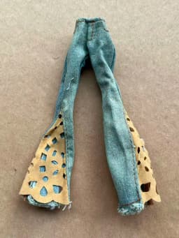 1/6 Scale Slim Monster Doll Jeans Pants Tshirt Dressing Parts Decors Compatible with Slim Doll Body for Collectible Figures