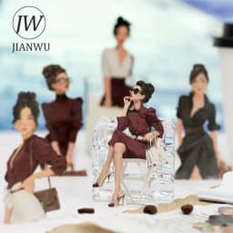 JIANWU Falling Into Summer Series Vintage Character Landscape Material Collage Scrapbook Sticker Creative DIY Journal Stationery
