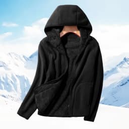 Zip-up Hooded Double-sided Wear Flannel Sweatshirt Women Thick Slim Fleece-lined Jacket Outdoor Sports Y2k Autumn Winter Coat