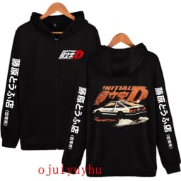 AE86 Zip Up Hoodies Initial D Korean Style Zippper Jackets Sweatshirts Anime Gothic Y2k Pullovers Mange Vintage Streetwear