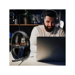 7260 Wired Headphones with Microphone,Suitable for work meetings、Study Recording、Entertainment Games,Compatible:PS4/PS5/Xbox One