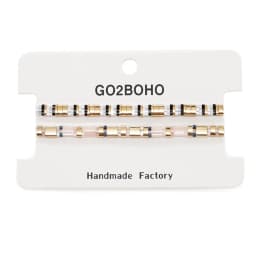 Go2BoHo Black White Bracelet Set for Couple Miyuki Tila Bead Jewelry 2pcs/lot Stretch Bracelets for Women Valentine's Day Gifts