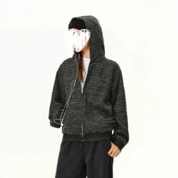 Spring Autumn Striped Zipper Hooded Sweatshirt Jacket 2025 Women's New Top Fashionable Casual Loose American Style Cardigan